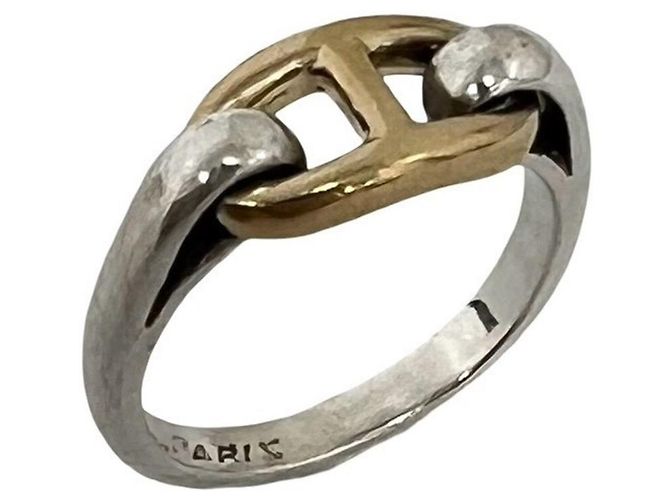 Hermès HERMES Vintage Chaine d'Ancre Ring Silber Golden