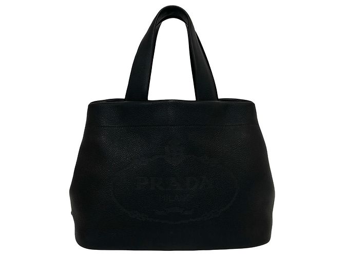 Tote Mini sac cabas Prada en cuir noir