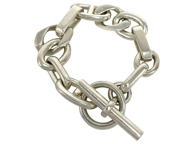 Hermès Pulseira de elos Hermes com 11 elos em prata