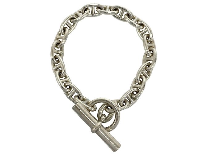 Hermès Pulsera de Dijes Hermes Chaine d'Ancre MM Plata