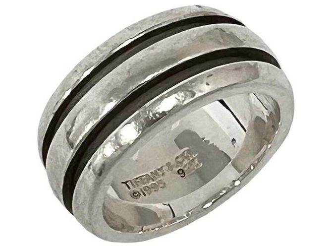 Tiffany & Co Anillo Tiffany Grooved Double Line Plata