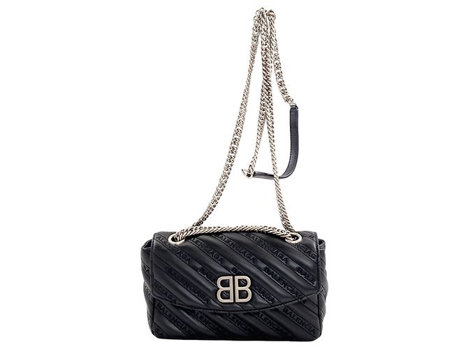 Everyday Borsa a tracolla Balenciaga BB Logo Chain Nero