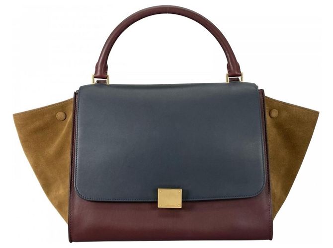 Céline Sac à main Celine en cuir couleur vin Bordeaux