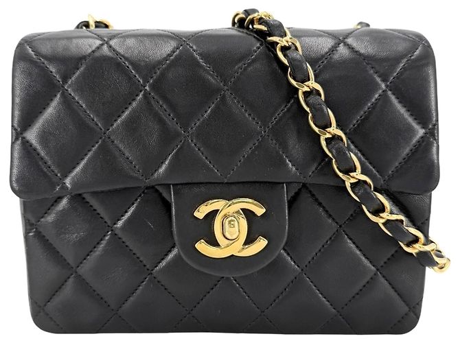 Borsa a tracolla Chanel Mini Matelassé Nero Bianco