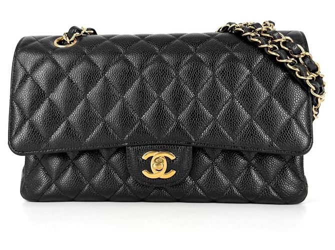 Borsa a tracolla Chanel Matelassé 25 Nero Bianco