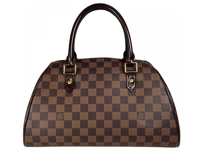 Borsa a mano Louis Vuitton Ribera MM da donna Marrone Bianco