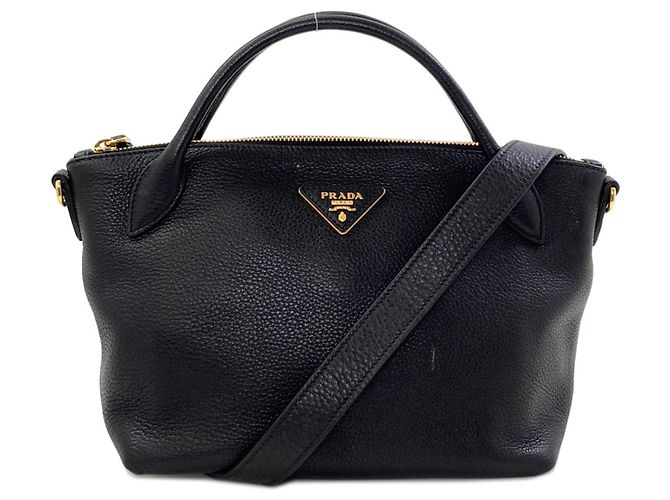 Prada 1BA111 2-Way Handtasche mit Triangle-Logo Schwarz