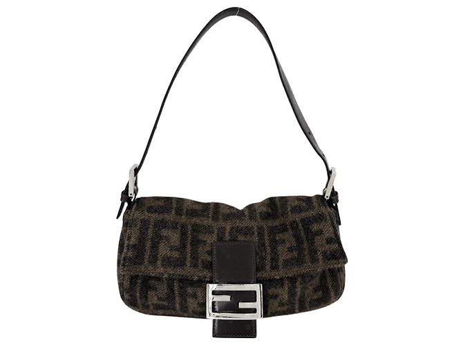 Bolsa Fendi Zucca marrom de lã
