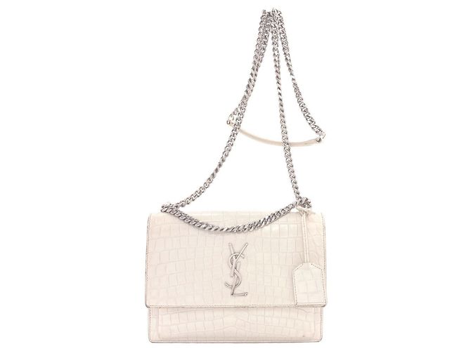 Borsa a tracolla Saint Laurent Sunset Medium Bianco