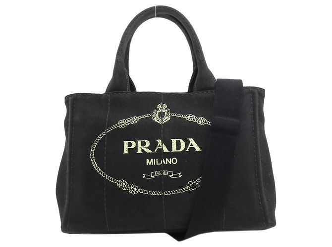 Borsa Tote 2-Way Prada Canapa Nero