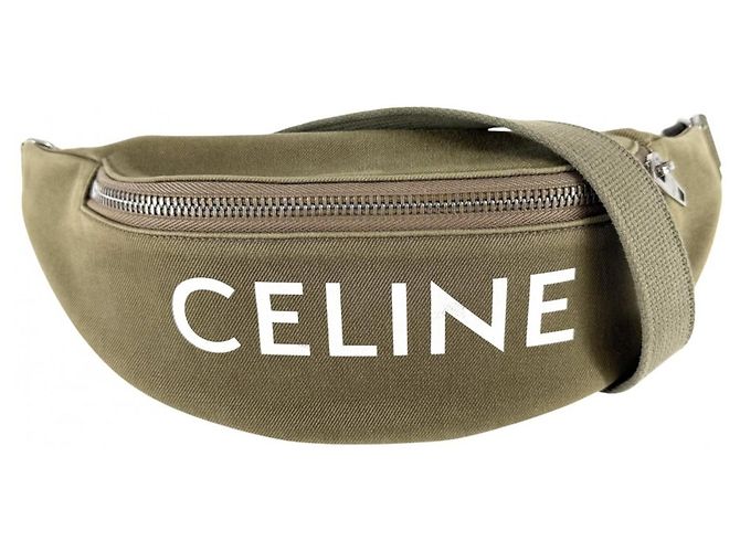 Céline Pochete Celine em lona cáqui Caqui
