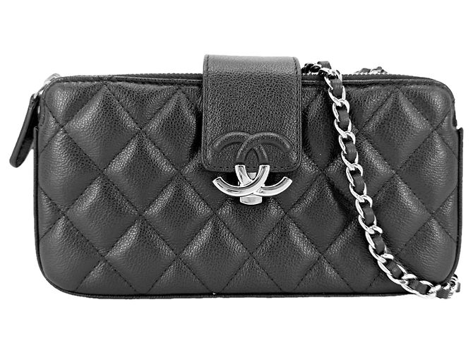 Cartera con cadena Chanel Matelassé Negra Negro