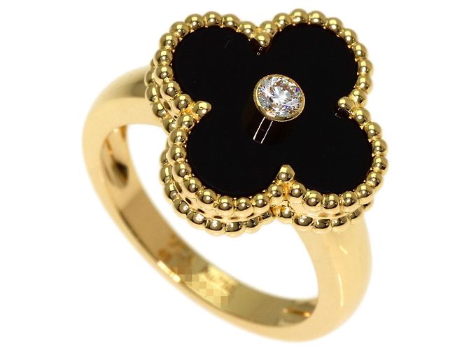 Anello Van Cleef & Arpels Vintage Alhambra Onice e Diamanti