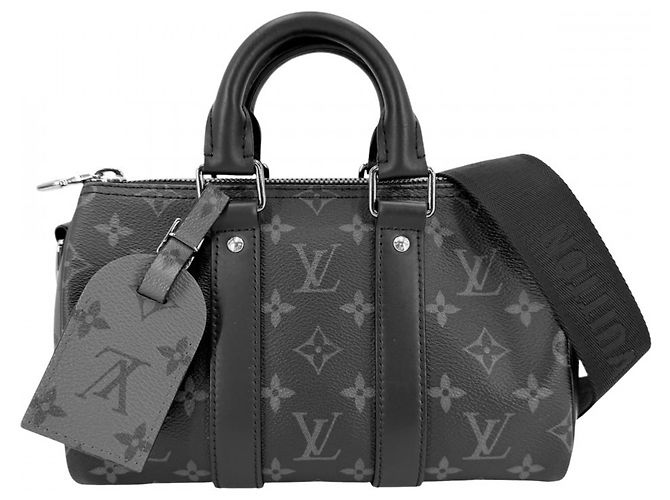 Louis Vuitton Men's Monogram Eclipse Keepall Bandoulière 25 Noir