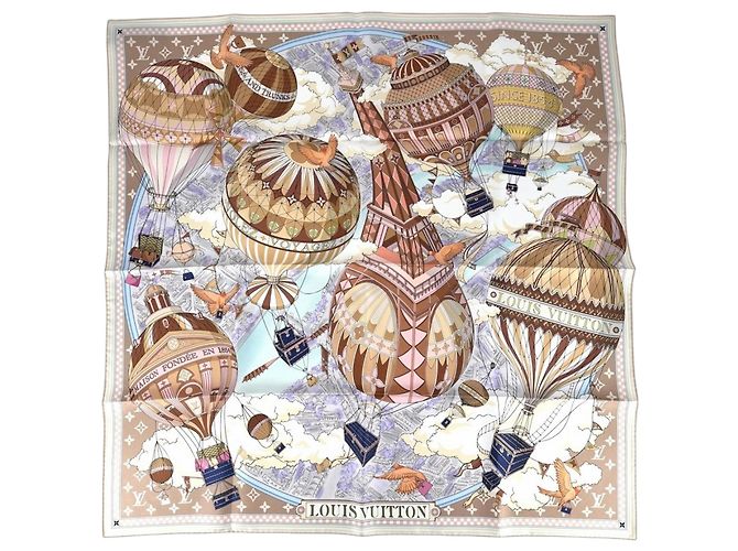 Pañuelo de seda Louis Vuitton Multicolor Beige