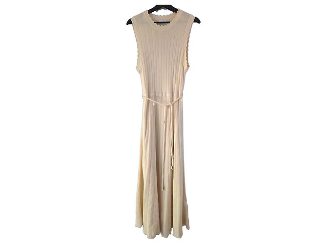 Sandro Juliane langes Strick-Maxikleid Beige