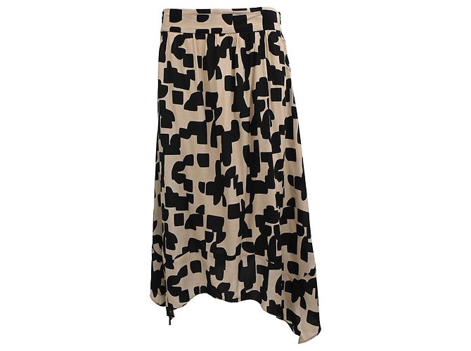 Saia midi estampada Ba&Sh em viscose bege