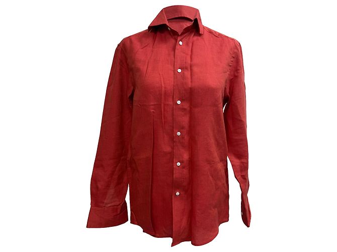 Autre Marque Camicia button-down WNU in lino rosso