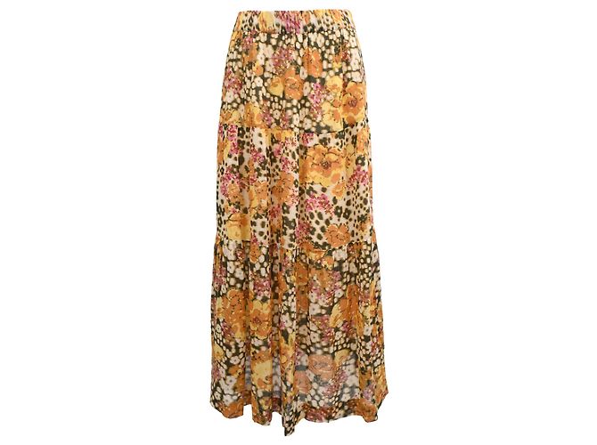 Gonna midi Ba&Sh Diary a stampa floreale in cotone multicolore