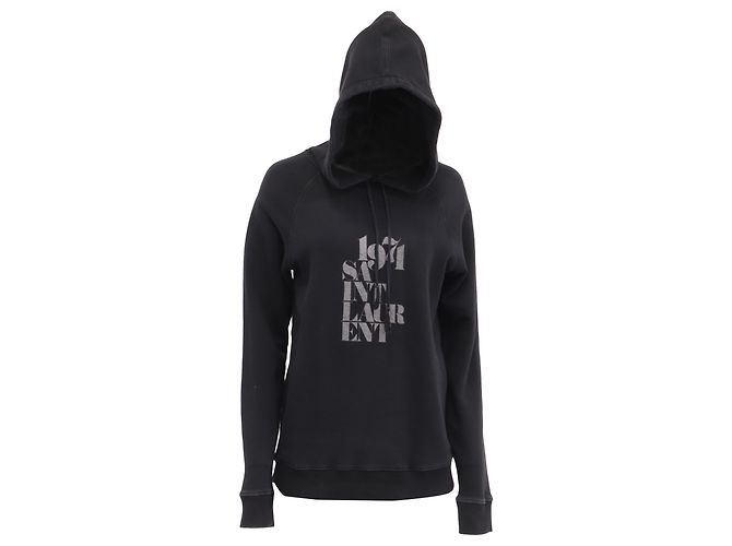 Sudadera con capucha Saint Laurent 1971 en algodón negro