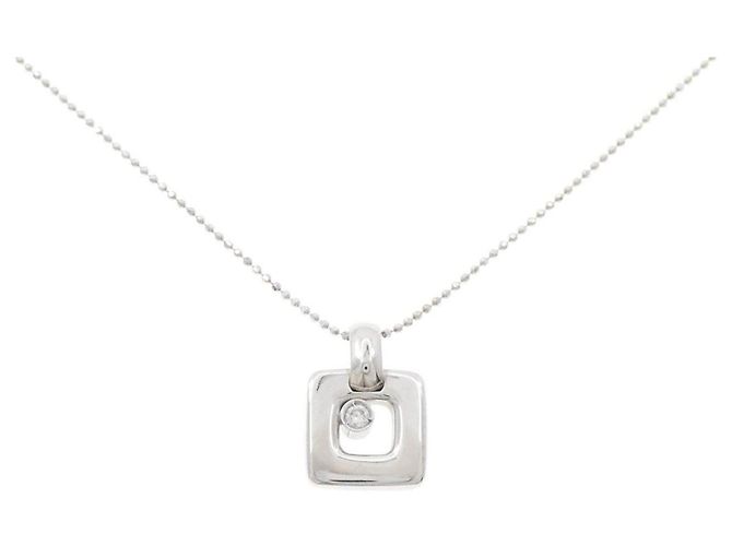 Autre Marque Collar de oro blanco 750 y diamantes Plata