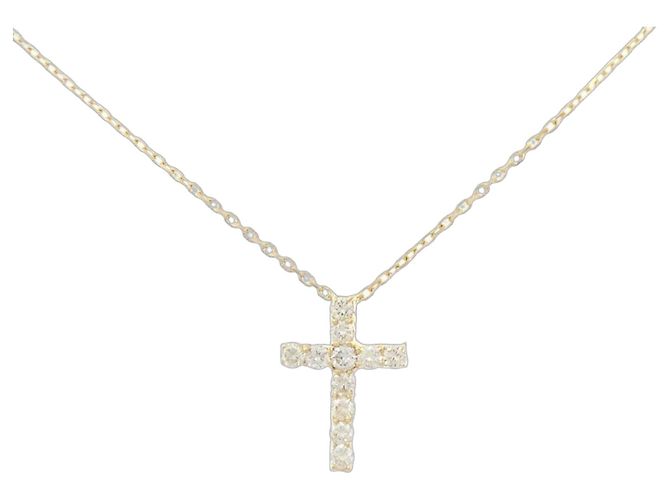 Autre Marque Collana a Croce con Diamanti Au750 D'oro