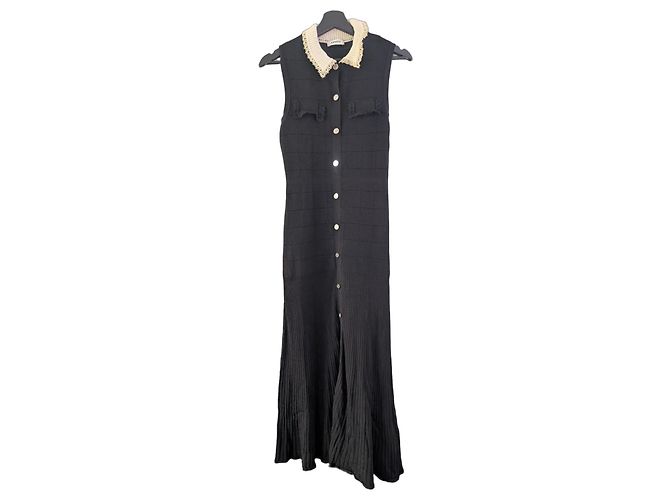 Sandro Vestido largo de punto Precieuse Negro