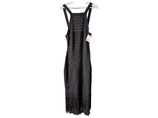 Sandro Susanne langes Häkelkleid schwarz