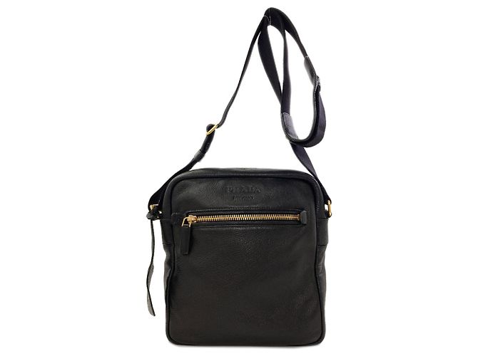 Sac à épaule Prada en cuir de veau noir