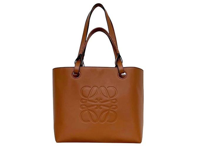 Sac cabas Loewe Anagram en cuir marron