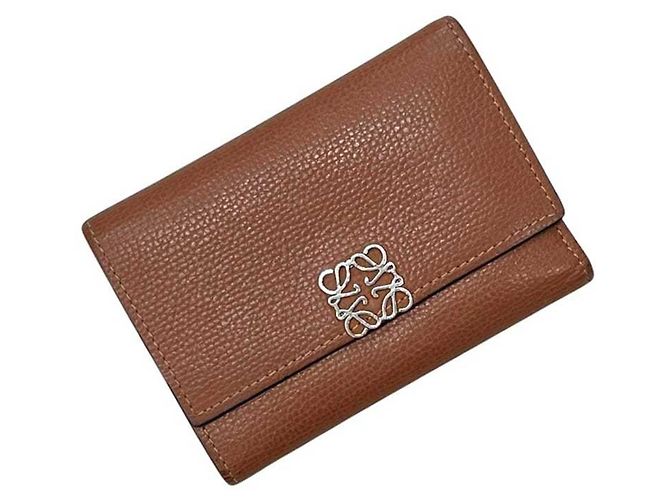 Loewe Tri-fold Wallet in Brown Leather