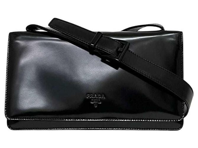 Borsa a tracolla in pelle Prada B6798 Nero