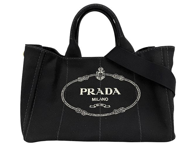 Prada Black Canvas Tote Bag