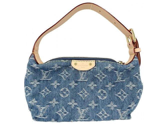 Borsa Louis Vuitton Pochette Hills Mini da donna Blu Monogramma