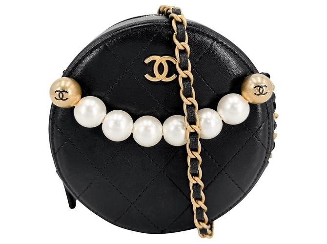 Borsa a tracolla mini Matelassé da donna Chanel Nero Bianco