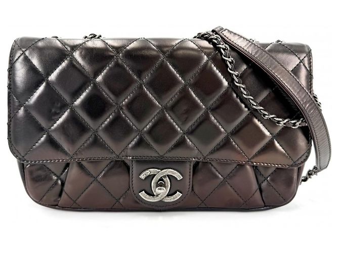 Borsa a tracolla Chanel da donna Marrone Bianco