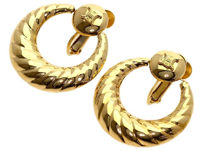 Céline Orecchini Celine Circle Macadam in oro giallo 18K