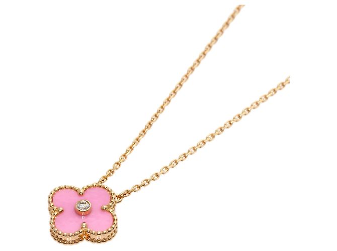 Collana Van Cleef & Arpels Vintage Alhambra Sable Rosa e Diamanti