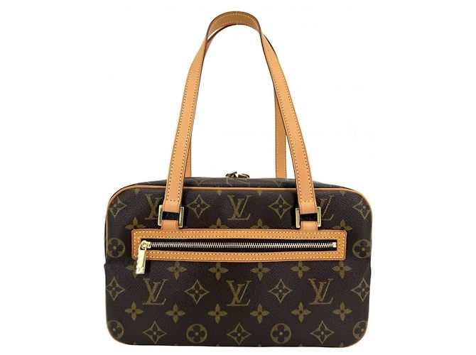 Louis Vuitton Cite MM Handtasche Braun Weiß Monogramm