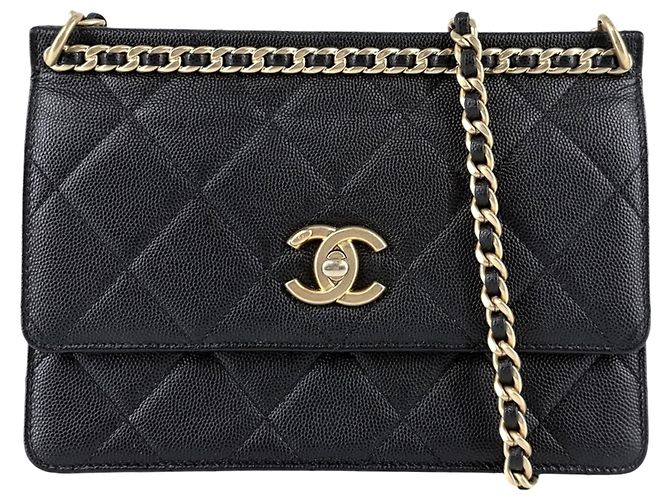Borsa a tracolla Chanel Matelassé Nero Bianco
