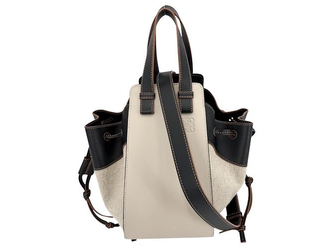 Loewe Women's Anagram Hammock Bag Black White Beige