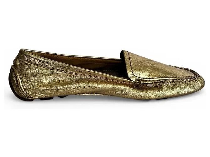 Coach goldfarbene Lederloafer Golden