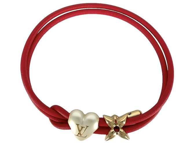 Pulsera con dijes Louis Vuitton roja y blanca Blanco