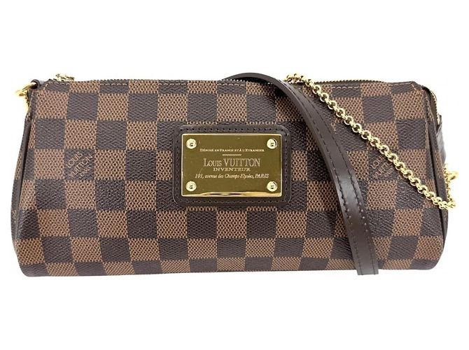 Bolsa Louis Vuitton Damier Eva para mulher Marrom Branco Damier ebene