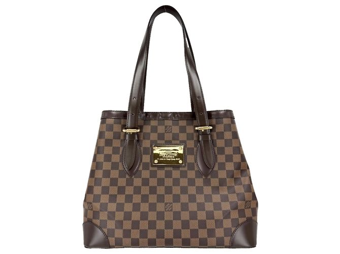 Saco Tote Louis Vuitton Hampstead MM Marrom Branco