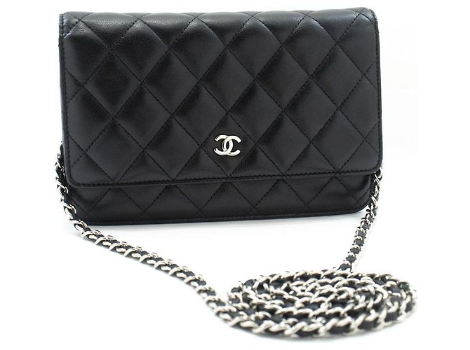 Chanel Wallet on Chain Quilted Lambskin Mini Black