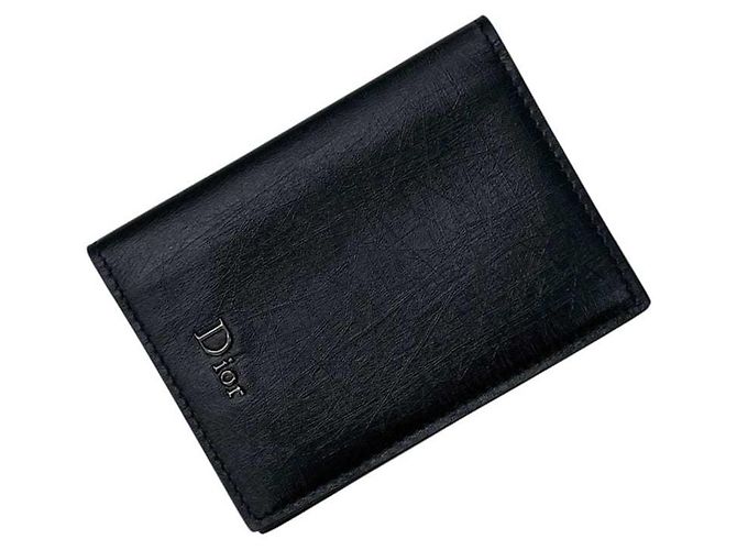 Christian Dior Black Leather Card Case