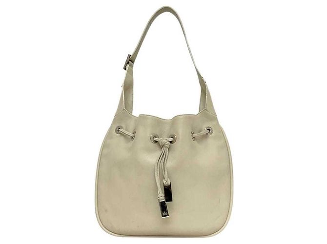 Bolsa de mão Gucci em couro marfim Cru