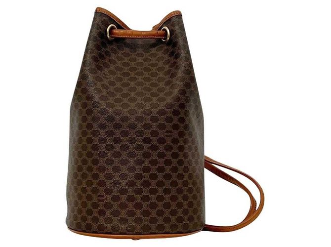 Céline Sac à dos/Sac à bandoulière Celine Macadam M08 Marron