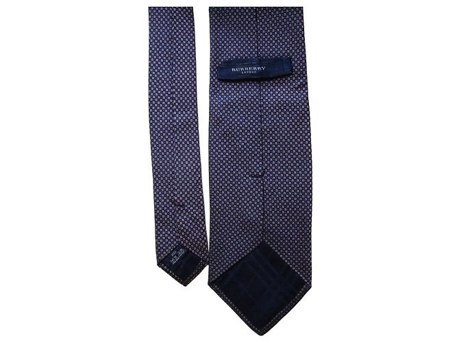 Cravatta Burberry in seta blu e oro D'oro